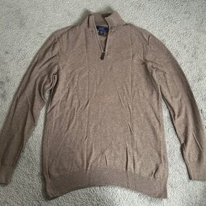 Wilkens Bros. Heritage Collection Beige Medium 1/4 Zip Men's Pullover Sweater